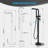 41" H Solid Brass Floor Mounted Bathroom Tub Faucet With Handshower