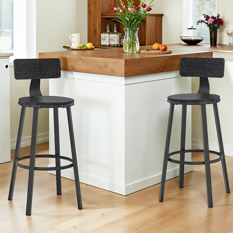 Brookdale Stool, Bar Stool (28.7" Seat Height), Ebony Black/Black