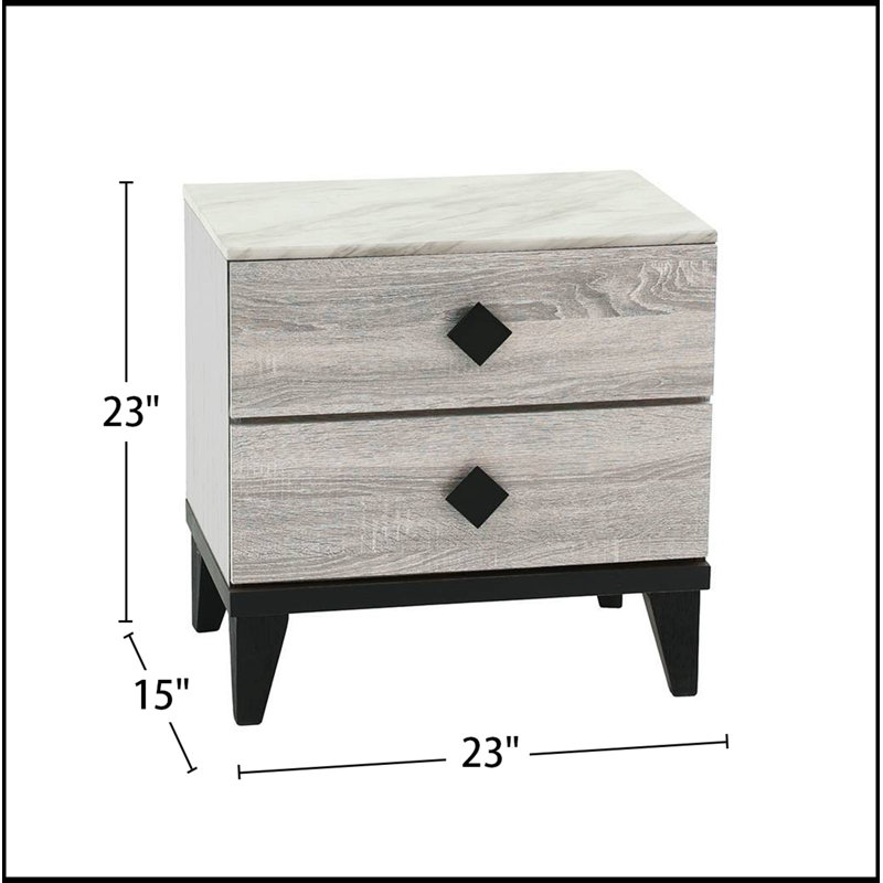 Table de chevet avec 2 tiroirs Smithson