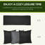 Balancelle à 3 porches avec auvent et rembourrage doux, coussin de jardin confortable à finition noire pour l'extérieur