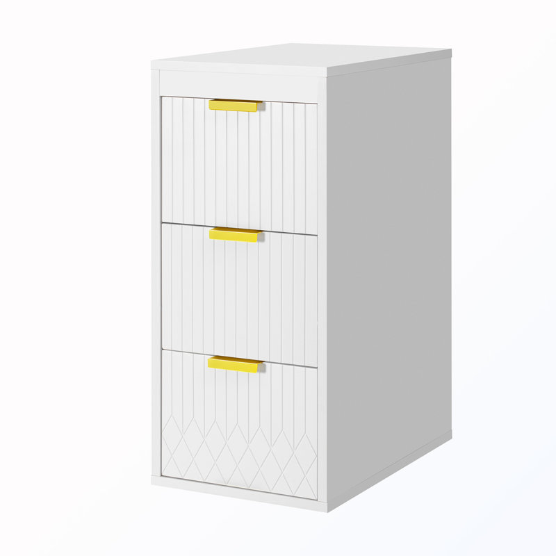 Wall Mounted Bathroom Side Cabinet With Drawers, White