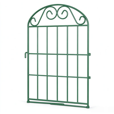 Green Collapsible Animal Barrier Fence 20ft L x 24in H Green Metal No-Dig Stake-In Arched Garden Border for Dogs 20Pack