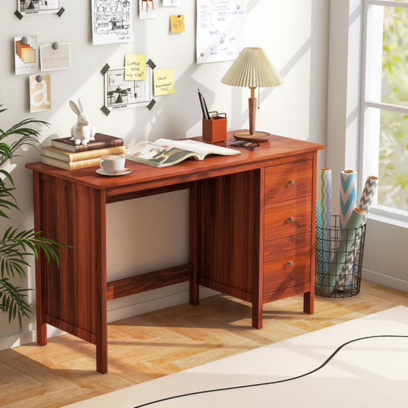 Bureau d'ordinateur à 3 tiroirs avec bureau spacieux