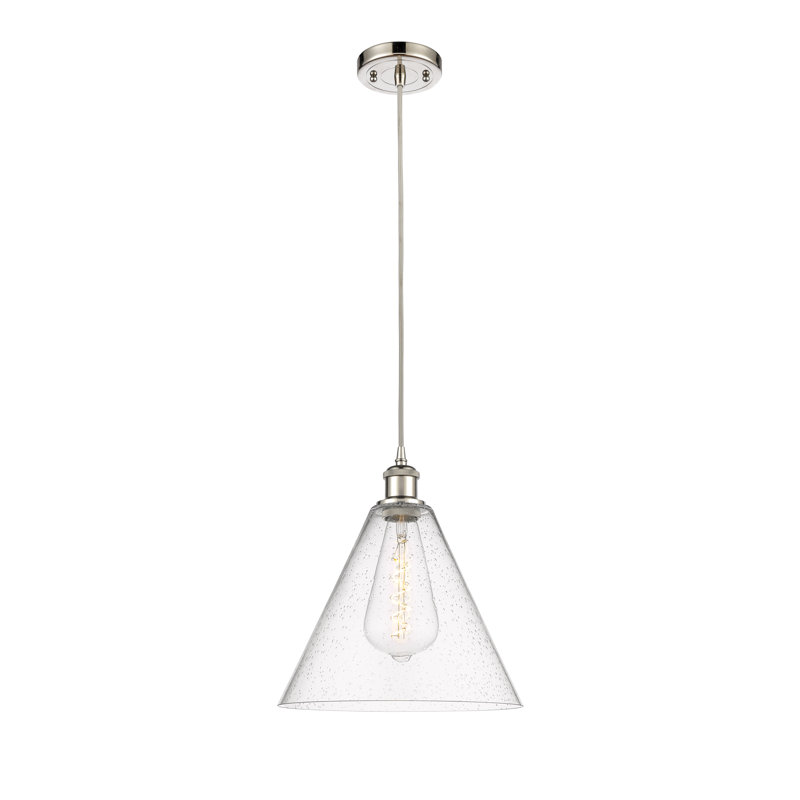 Allean 1 - Light Single Pendant, Matte Black, Black, 14.75" H x 12" W x 12" D