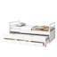 Lit simple blanc avec tête de lit, lit gigogne et style moderne - tiroirs de rangement optionnels pour chambre à coucher et meubles peu encombrants-2077136464