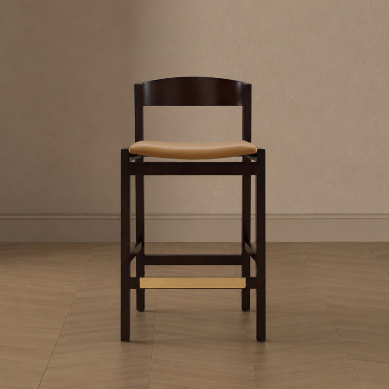 Tabouret de comptoir Klismos Mid-Century, Chameau, Tabouret de comptoir (siège d'une hauteur de 26,5