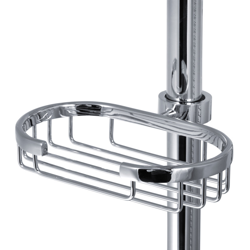 Barre coulissante réglable 28 "avec porte-savon intégré, Chrome chrome