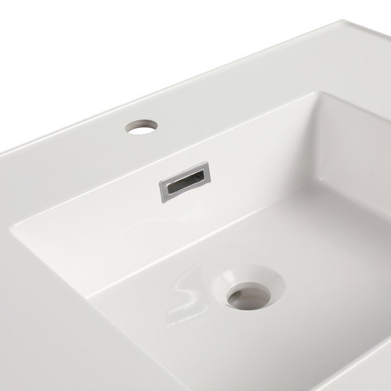 Lavabo en résine 30 po pour meuble-lavabo, comptoir de meuble-lavabo seulement