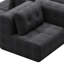 Modulaire avec méridienne, tissu tissé, gris foncé, 3 sièges pour une vie confortable dans la zone principale pour recevoir des invités