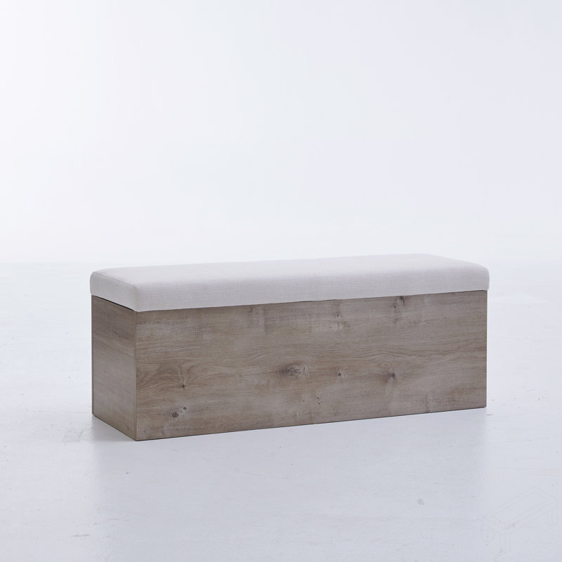Banc de rangement rembourré à couvercle rabattable