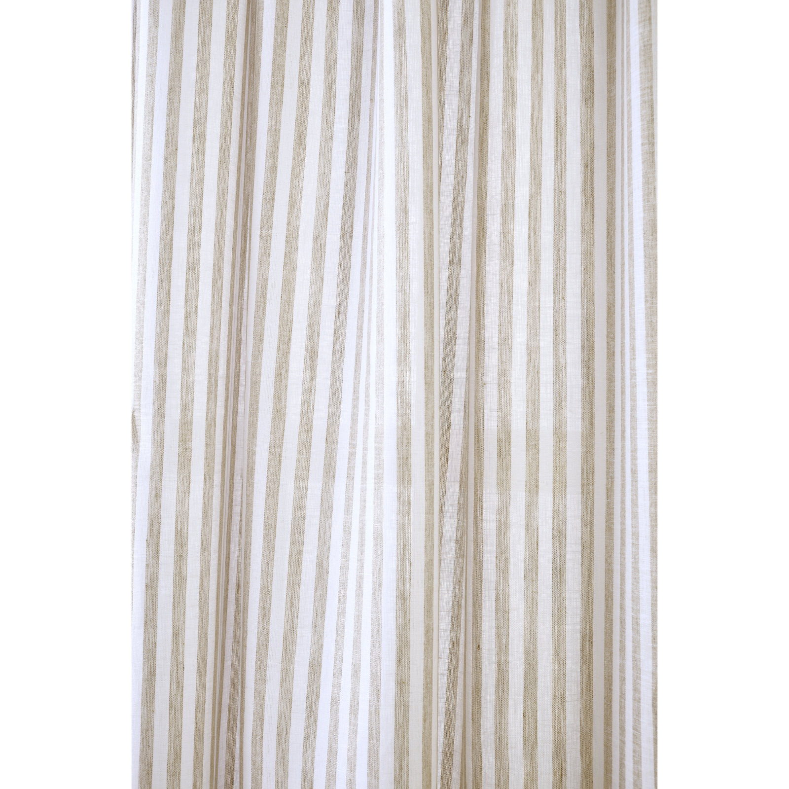  Stripe - 100% Pure Linen Curtain, Natural and White, 52" W x 84" L