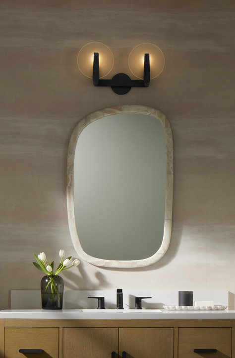 Hint Two-Light Sconce, Matte Black