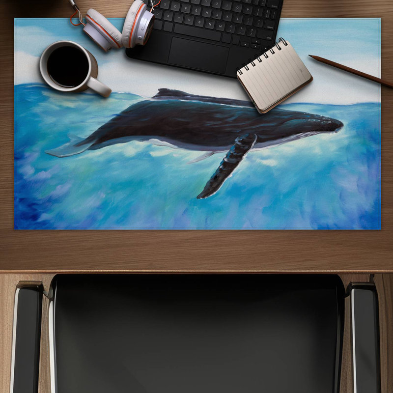 Blue whale - 14.00"x24.25" Desk mat