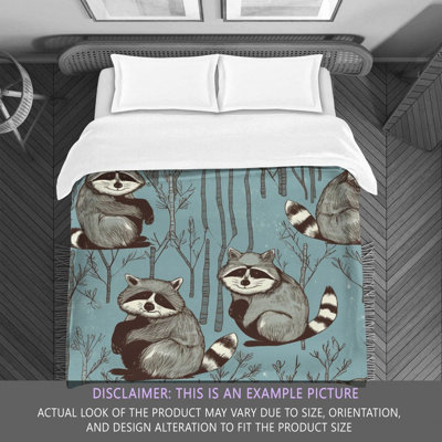 Racoons Animals Blue Bedding