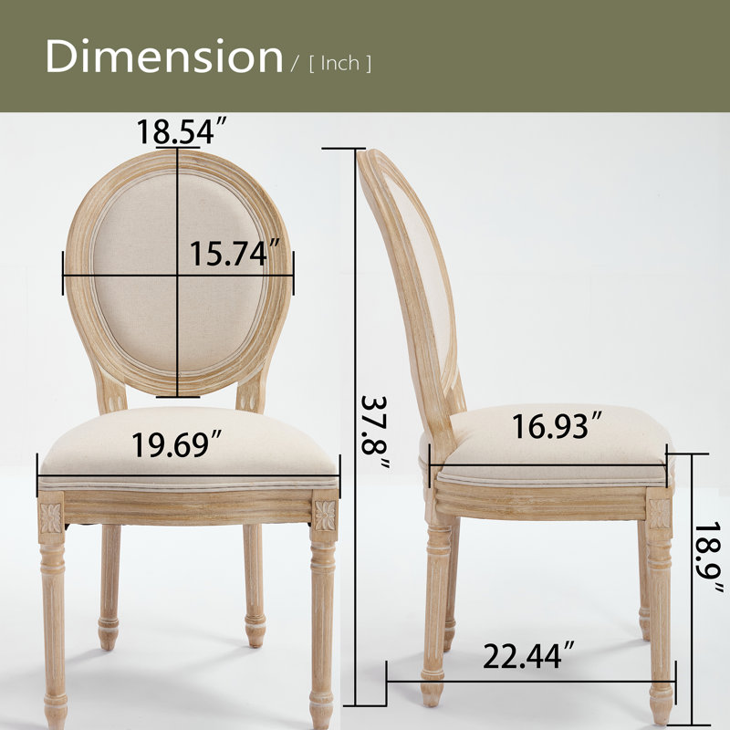 Ensemble de 2 chaises de salle à manger French Country