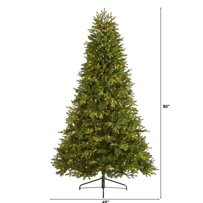 Lighted Artificial Christmas Tree, 7'6" H