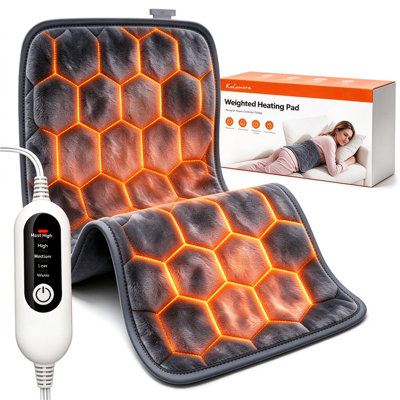 Coussin chauffant lesté pour soulager les douleurs au dos, à la nuque et aux épaules, coussin chauffant électrique moelleux, 5 niveaux de chaleur, arrêt automatique après 2 heures, protection contre la surchauffe, lavable à la machine pour l'abdomen et les genoux