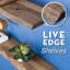 Tablette en bois Live Edge avec supports de tuyaux industriels - Tablette flottante fabriquée à la main pour le mur - Motifs de grain uniques et supports en acier - Décoration intérieure robuste et élégante-564533569