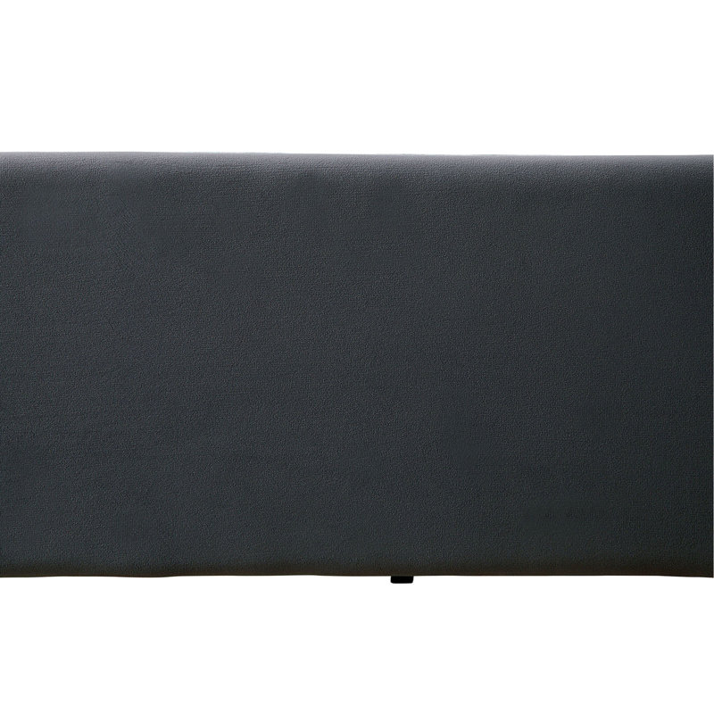 Gray Finish Transitional Style Daybed With Trundle Nailhead Trim Padded Button Tufted Upholstery Tuxedo Design Slat Kit Included