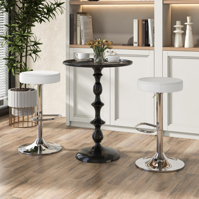 Miek Swivel Upholstered Adjustable Height Bar Stool