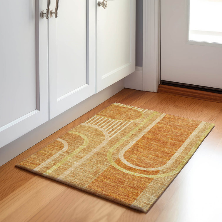 Premium Machine Washable Cerrito AMF532 Terracotta Rug