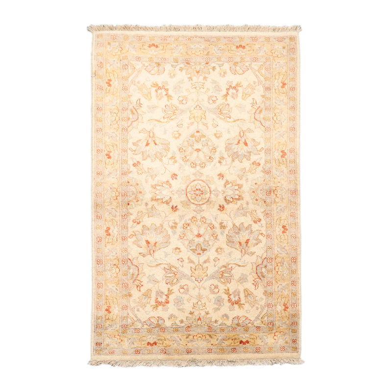 Tapis oriental gris clair en laine noué à la main 3 po x 4 po 11 po Canora