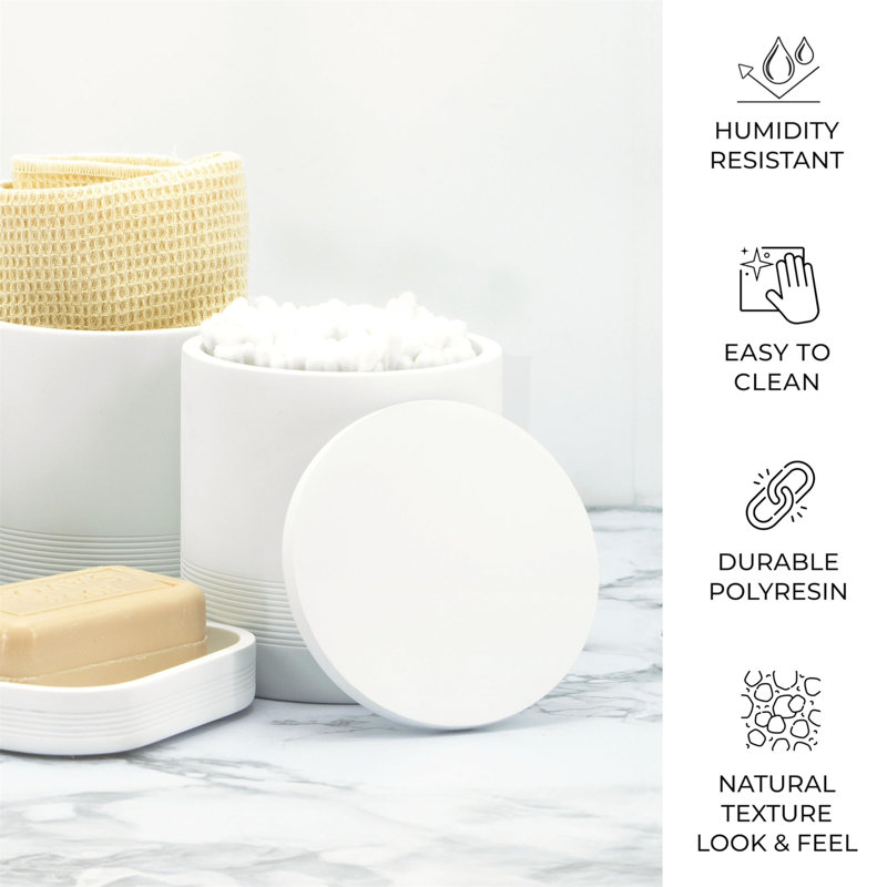Rodivel Bathroom Accessory Set, White