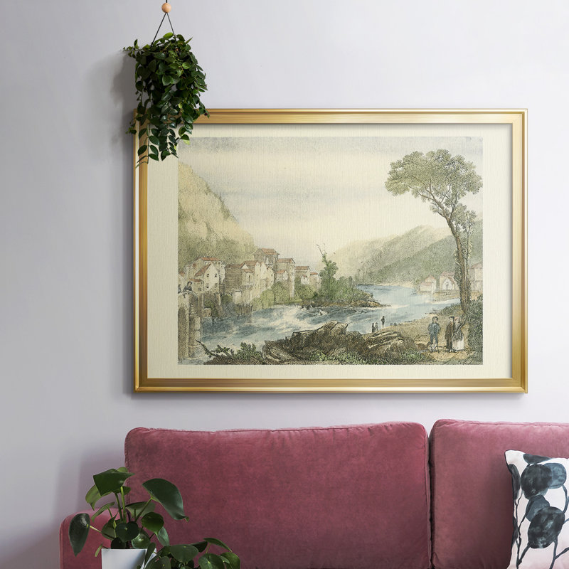 Little Falls New York, reproduction d'art sur toile, H 26 po x l 38 po x P 1,5 po, Or