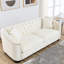3 velours beige rembourrés avec dossier et garniture cloutée beige de 77 po pour un salon élégant
