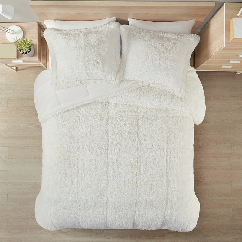 Shaggy Long Fur Comforter - Soft Reverse Fill Warm Full/queen