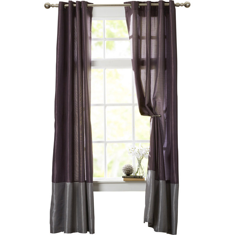 Semi Sheer Curtain, Grey, 137cm W x 241cm L