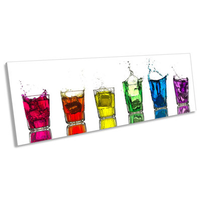 Rainbow Shot Glasses Kitchen - Wrapped Canvas Panoramic Art Prints