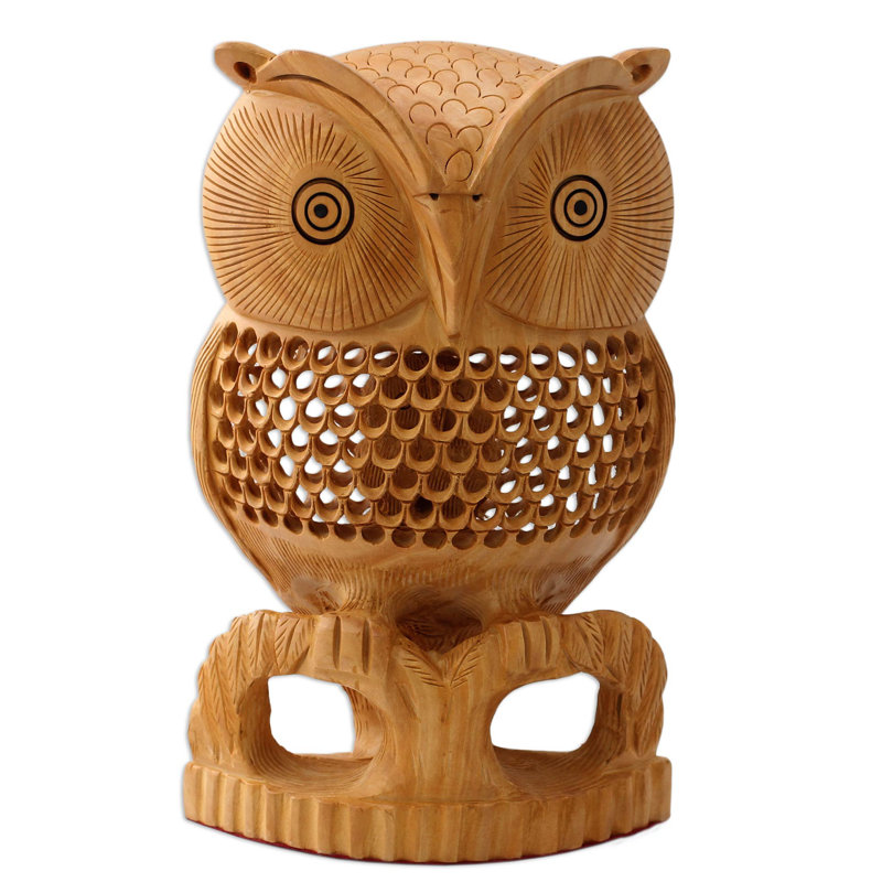 Sculpture oiseau de bois artisanal Saydee