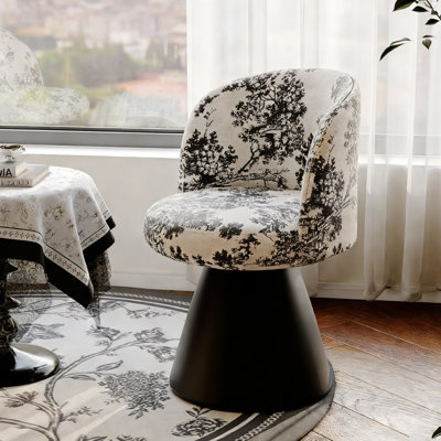 Fauteuil d'appoint pivotant rembourré Toile Floral