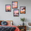 " Vibrant Palm Tree Beach Shore Island Ocean Set Of 4 Landscape Colourful Wall Decor Framed Prints " 4 - Pieces-93012467-93012468