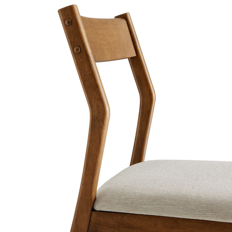Ensemble de 2 chaises d'appoint Solara, Noyer, Beige