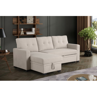 Canapé modulaire convertible rembourré avec méridienne coulissante