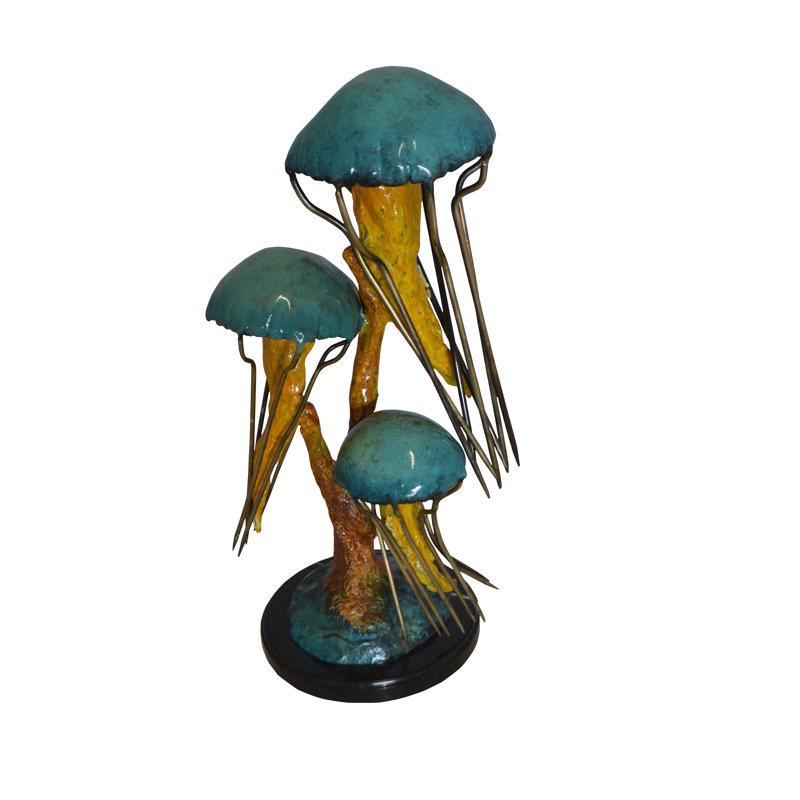 Statue en bronze Hearn Three Jellyfish - Taille: L 12 po x l 10 po x H 22 po.