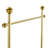 68.9" Gold Steel Coat Rack - Double Layer Solid Wood Design