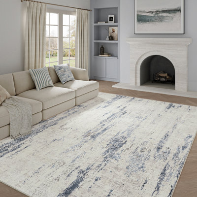 Elroy Modern Abstract Machine Washable Area Rug with Non-Slip Backing