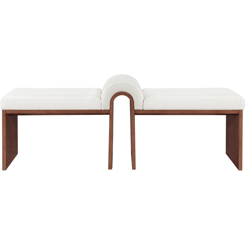 Banc en cuir Delphine Vegan, Brun, Cuir crème végétalien