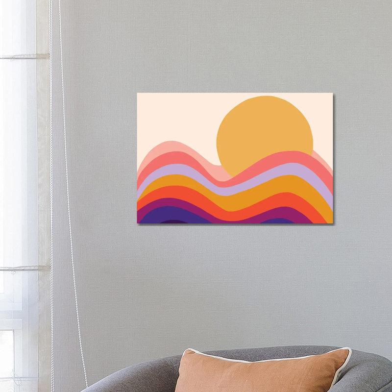 «Retro Waves II» par Dominique Vari - impression sur toile tendue, H 18 po x l 26 po x P 1,5 po