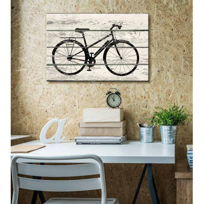 Silhouette de bicyclette, art de maison rustique