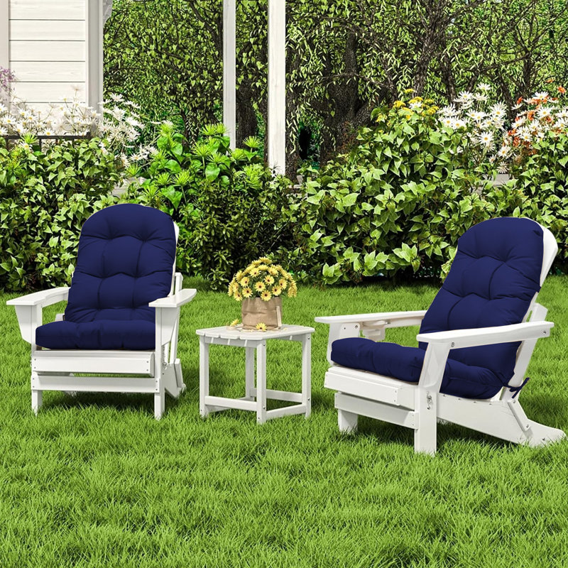 Coussin de chaise épais Adirondack, coussins de patio à haut dossier, 2, Marine