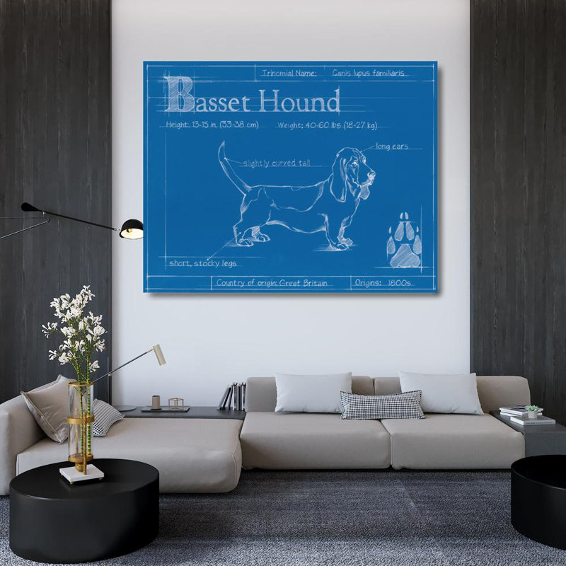 Blueprint Basset Hound, 36" H x 46" W