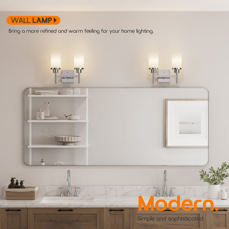 Torbett 2-light bathroom fixture, Chrome poli