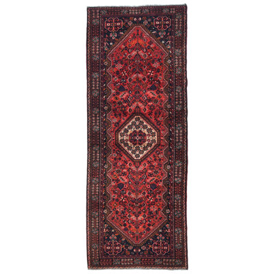 One-of-a-Kind Red Tribal 4X9'5 Oriental Area Rug