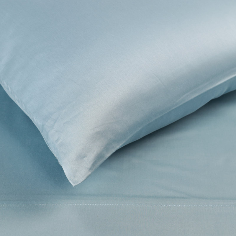 Ensemble de draps 300 po, Ensemble de draps pour lit double + un drap-housse, Bleu clair