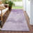 Machine Washable Indoor/Outdoor Xhevrie Lavender Rug-1437363861