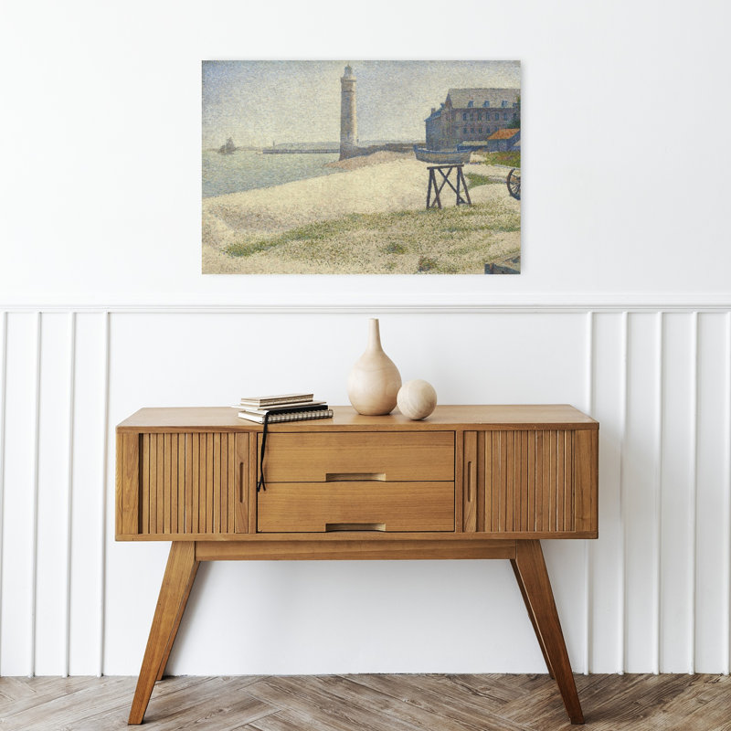 Le phare à Honfleur, impression d'art abstrait classique côtier, H 16 po x l 24 po